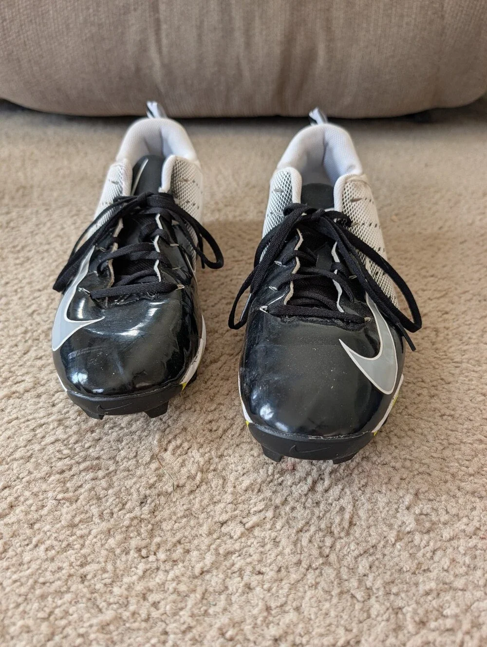 Nike Mens Vapor Baseball Cleats - Black, White & Yellow